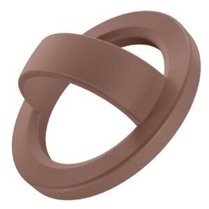 Magnetic Phone Grip, Removable Loop Grip with Soft Finger Strap, Silicone Phone Ring Holder for Back of Phone for iPhone 16/15/14/13/12 Pro Max/Plus, Brown