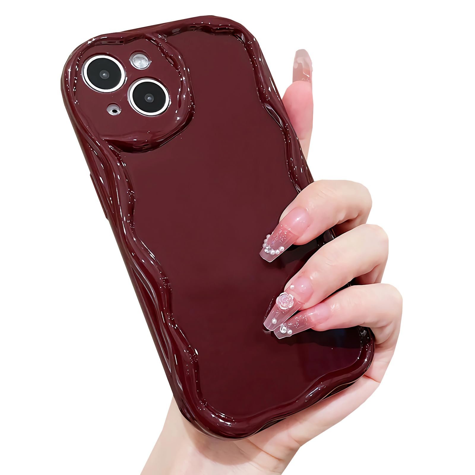 for iPhone 14 Case Simple Curly Wavy Frame Design, Silicone Cute Glossy Aesthetic Wave Thin Slim Fit Soft TPU Protective Phone Case for iPhone 14 Cover Women Girls, Clear - Image 13