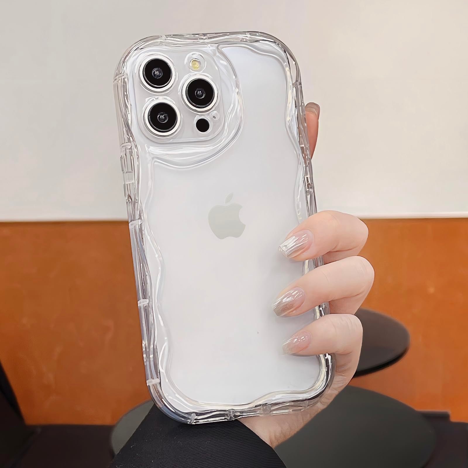 for iPhone 14 Case Simple Curly Wavy Frame Design, Silicone Cute Glossy Aesthetic Wave Thin Slim Fit Soft TPU Protective Phone Case for iPhone 14 Cover Women Girls, Clear - Image 24