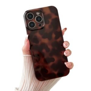Compatible with for iPhone 15 Pro Case, Tortoise Shell Chic Amber Brown Print Leopard, Classic Soft TPU Protective Shockproof Case for iPhone 15 Pro 6.1 ''Color2