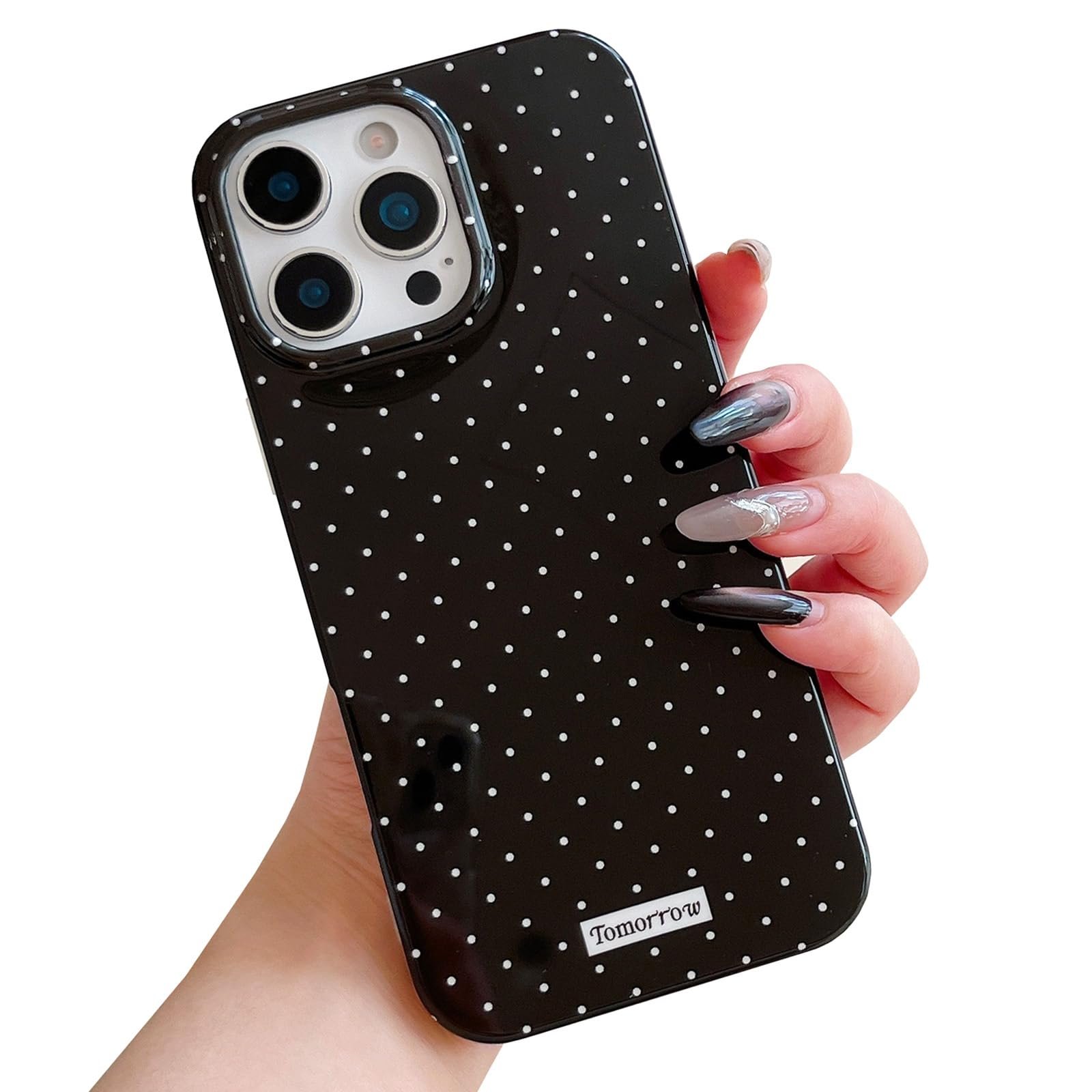 for iPhone 16 Case with Polka Dot Pattern Silicone Design Cute Fashion Girly Case Thin Slim Soft TPU Aesthetic Protective Case Cover for Women Girls, White - Image 10