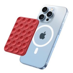 Magnetic Suction Cup Phone Mount, Anti-Slip Hands-Free Silicone Phone Holder, Compatible with MagSafe Phone Case for iPhone Pro Max 15/14/13/12 Series,Mirror Shower Holder for Selfies(Black)