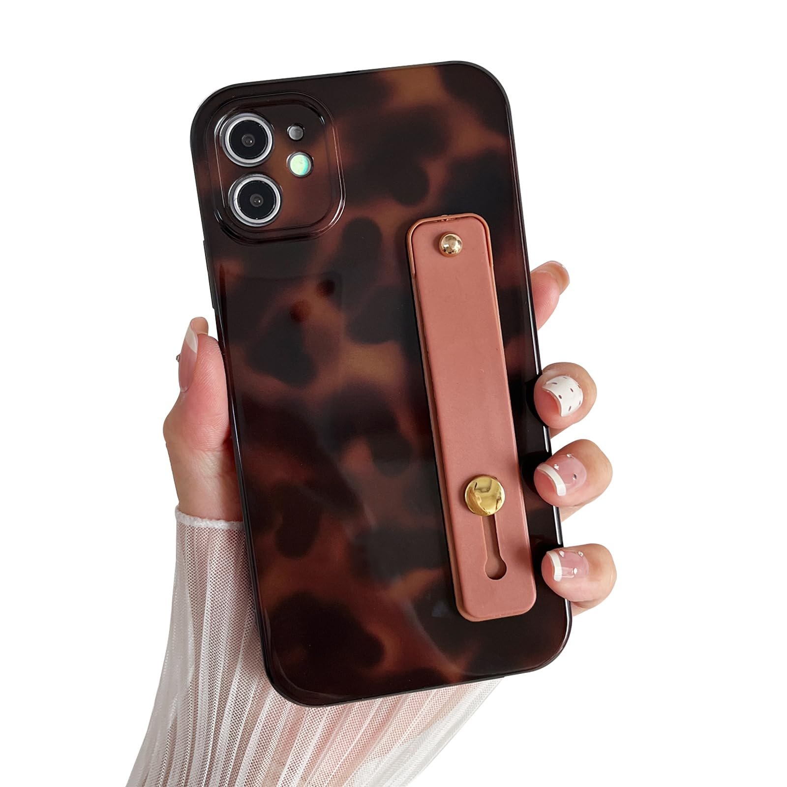 Compatible with iPhone 11 Pro Max Case, Tortoise Shell Chic Amber Brown Print Leopard with Wrist Strap, Classic Soft TPU Protective Shockproof Case for iPhone 11 Pro Max 6.5 ''Color2 - Image 19