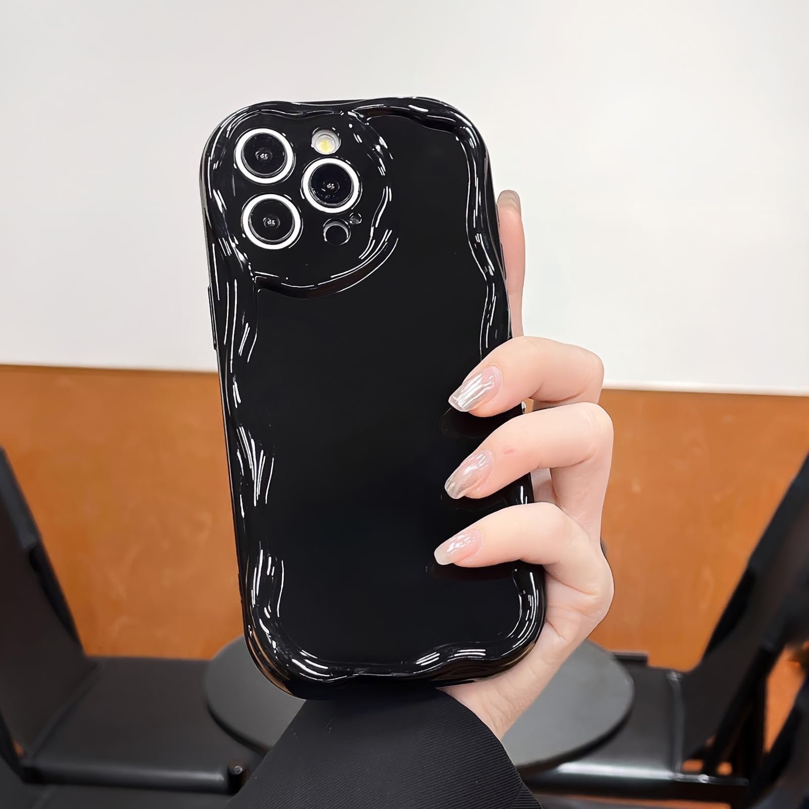 for iPhone 14 Case Simple Curly Wavy Frame Design, Silicone Cute Glossy Aesthetic Wave Thin Slim Fit Soft TPU Protective Phone Case for iPhone 14 Cover Women Girls, Clear - Image 12