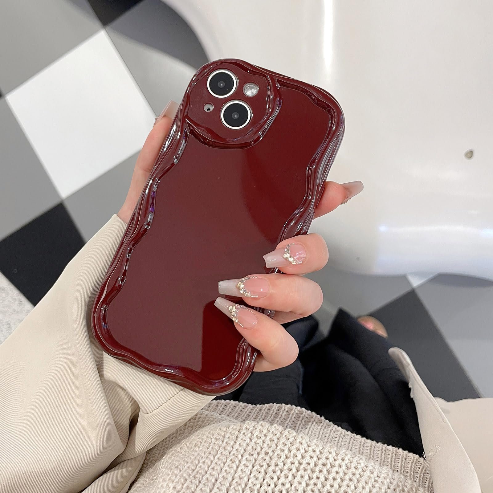 for iPhone 14 Case Simple Curly Wavy Frame Design, Silicone Cute Glossy Aesthetic Wave Thin Slim Fit Soft TPU Protective Phone Case for iPhone 14 Cover Women Girls, Clear - Image 14