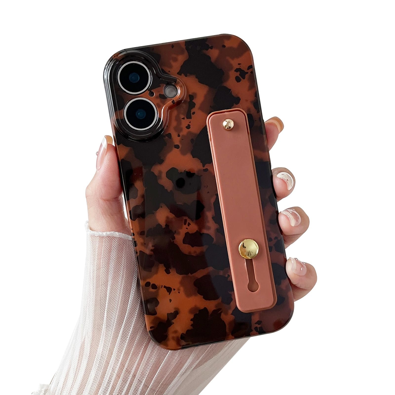 Compatible with iPhone 11 Pro Max Case, Tortoise Shell Chic Amber Brown Print Leopard with Wrist Strap, Classic Soft TPU Protective Shockproof Case for iPhone 11 Pro Max 6.5 ''Color2 - Image 21