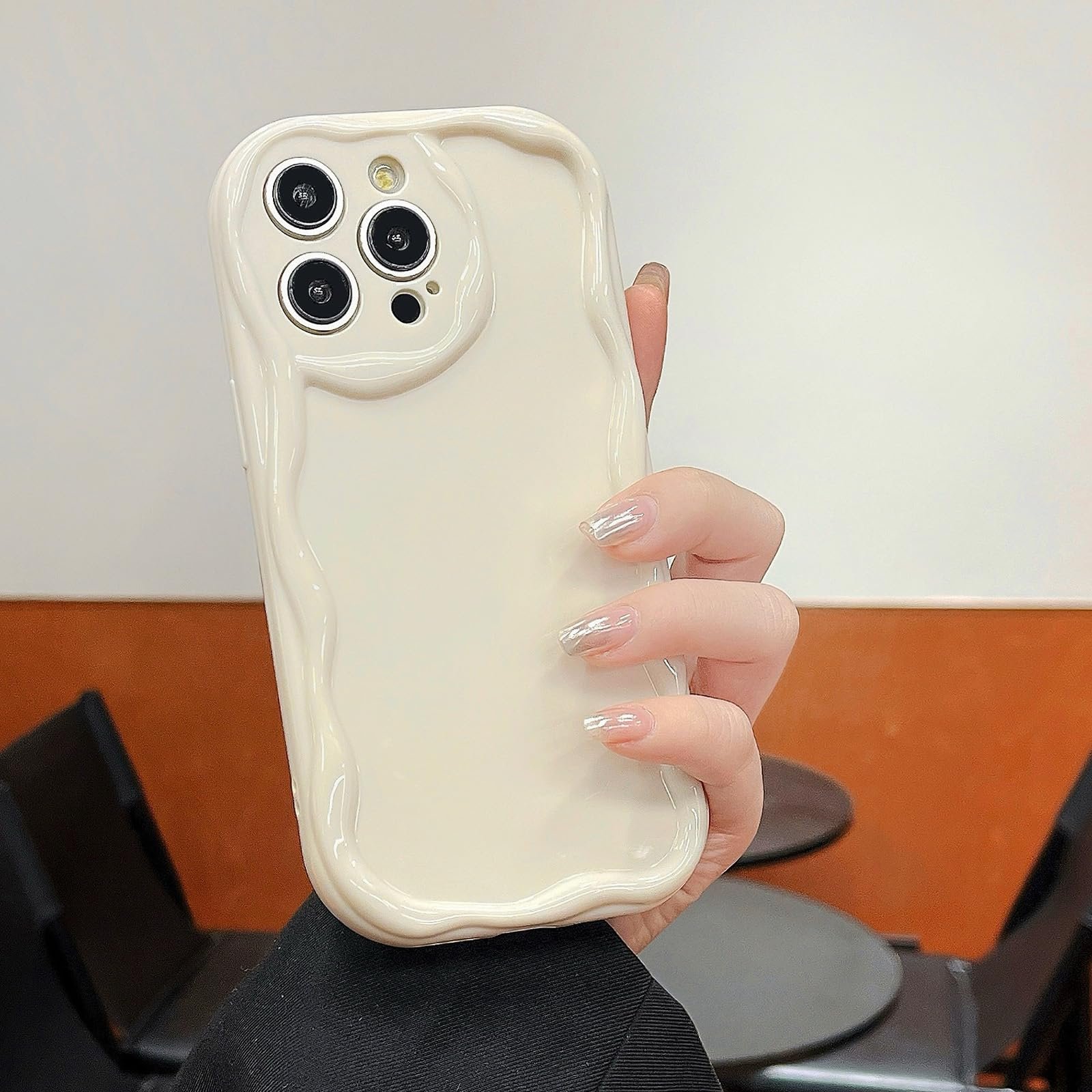 for iPhone 14 Case Simple Curly Wavy Frame Design, Silicone Cute Glossy Aesthetic Wave Thin Slim Fit Soft TPU Protective Phone Case for iPhone 14 Cover Women Girls, Clear - Image 7