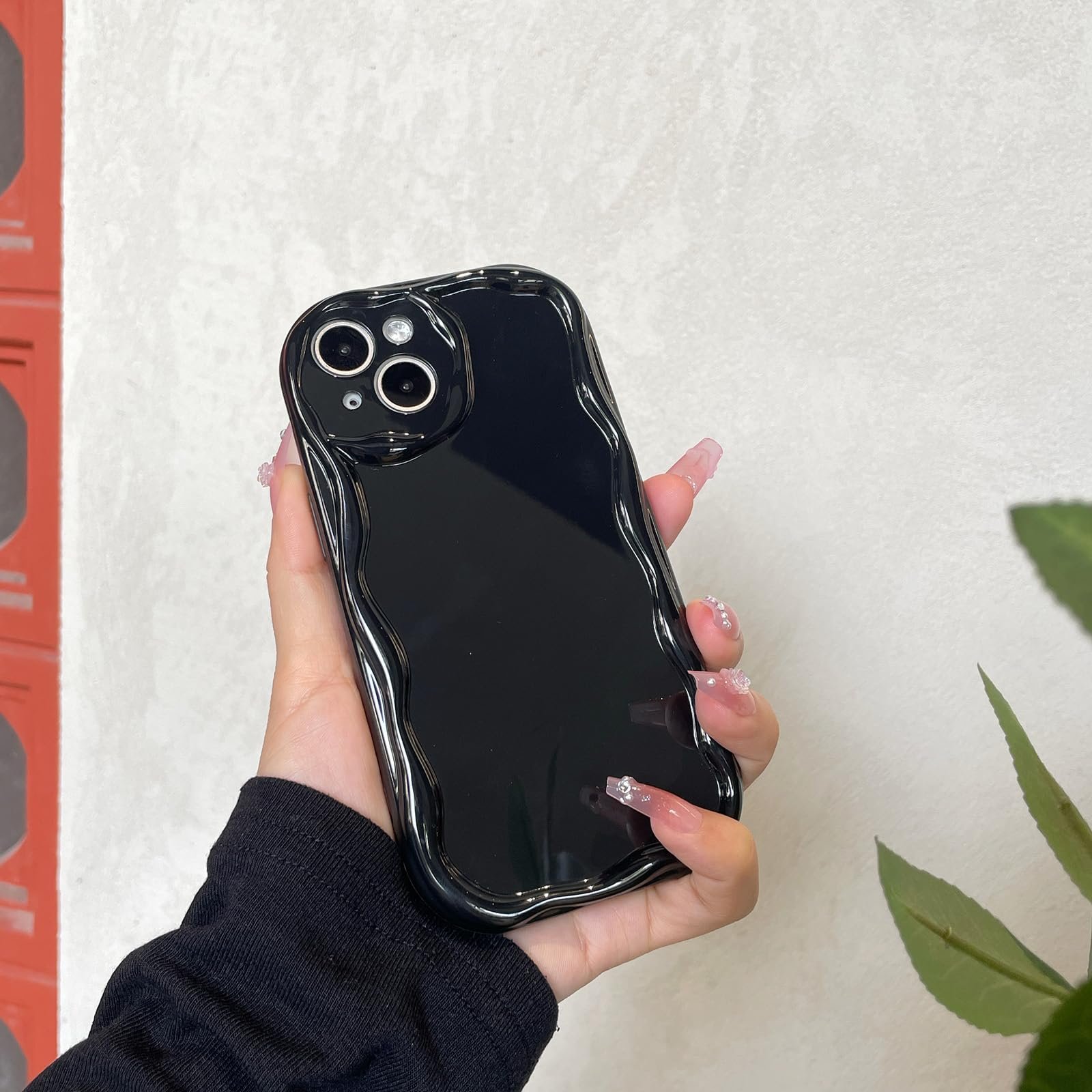 for iPhone 14 Case Simple Curly Wavy Frame Design, Silicone Cute Glossy Aesthetic Wave Thin Slim Fit Soft TPU Protective Phone Case for iPhone 14 Cover Women Girls, Clear - Image 9