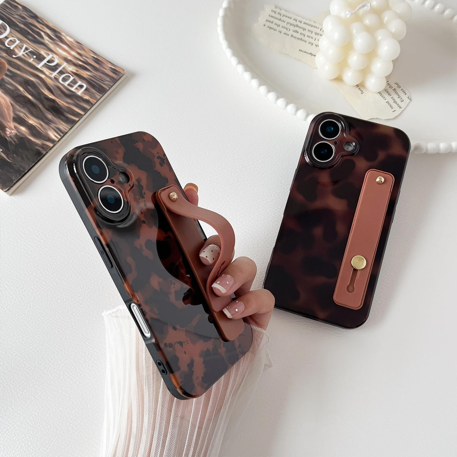 Compatible with iPhone 11 Pro Max Case, Tortoise Shell Chic Amber Brown Print Leopard with Wrist Strap, Classic Soft TPU Protective Shockproof Case for iPhone 11 Pro Max 6.5 ''Color2 - Image 22