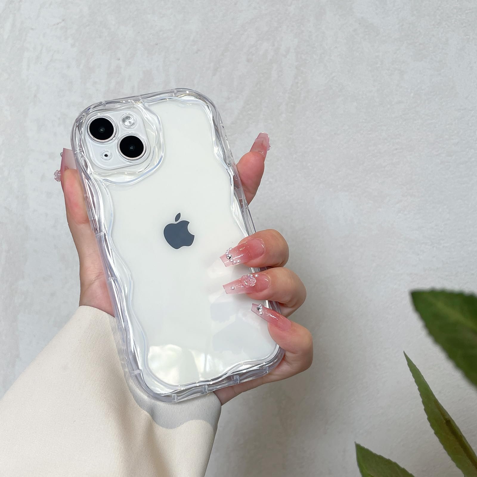 for iPhone 14 Case Simple Curly Wavy Frame Design, Silicone Cute Glossy Aesthetic Wave Thin Slim Fit Soft TPU Protective Phone Case for iPhone 14 Cover Women Girls, Clear - Image 20
