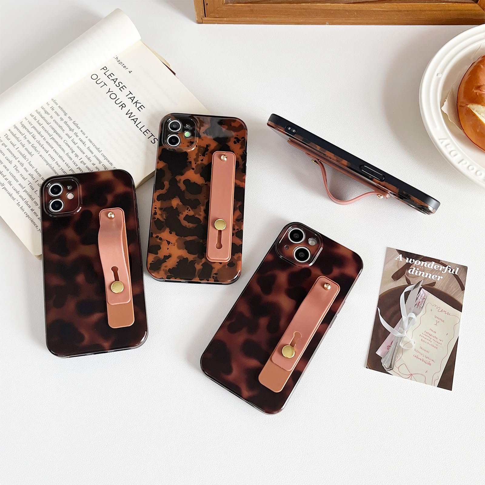 Compatible with iPhone 11 Pro Max Case, Tortoise Shell Chic Amber Brown Print Leopard with Wrist Strap, Classic Soft TPU Protective Shockproof Case for iPhone 11 Pro Max 6.5 ''Color2 - Image 16