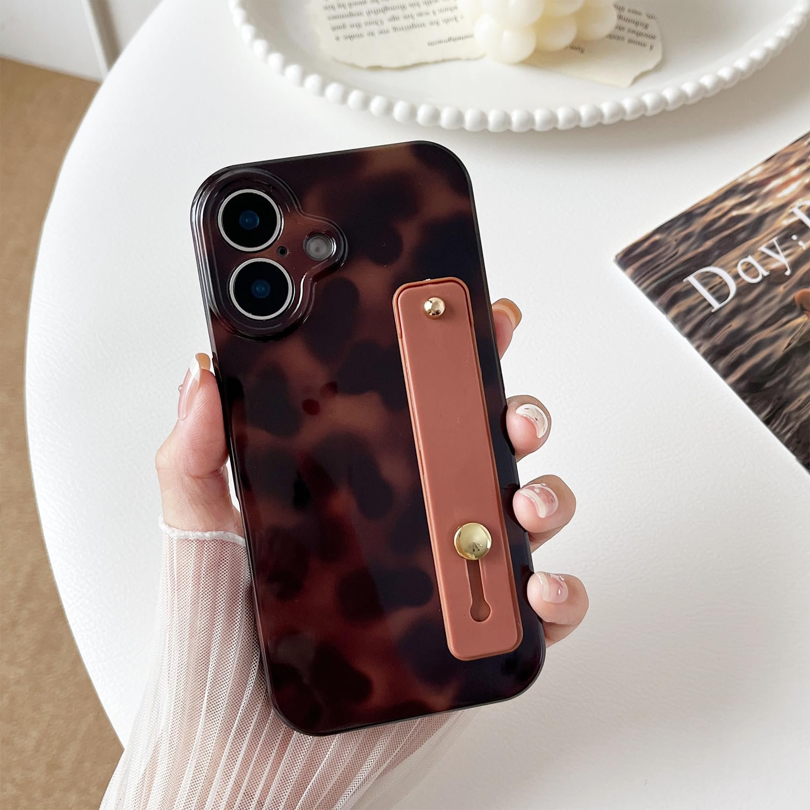 Compatible with iPhone 11 Pro Max Case, Tortoise Shell Chic Amber Brown Print Leopard with Wrist Strap, Classic Soft TPU Protective Shockproof Case for iPhone 11 Pro Max 6.5 ''Color2 - Image 25