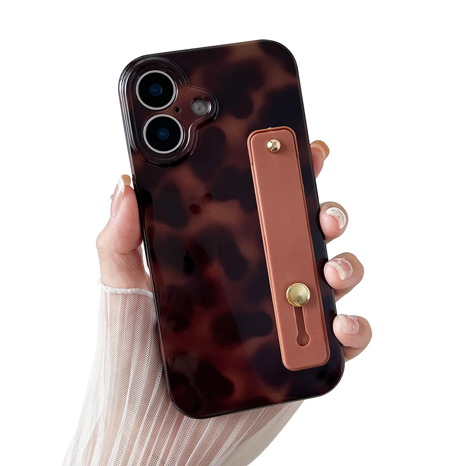 Compatible with iPhone 11 Pro Max Case, Tortoise Shell Chic Amber Brown Print Leopard with Wrist Strap, Classic Soft TPU Protective Shockproof Case for iPhone 11 Pro Max 6.5 ''Color2 - Image 24