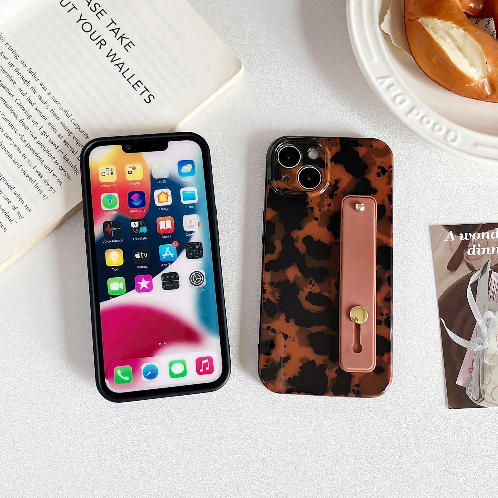 Compatible with iPhone 11 Pro Max Case, Tortoise Shell Chic Amber Brown Print Leopard with Wrist Strap, Classic Soft TPU Protective Shockproof Case for iPhone 11 Pro Max 6.5 ''Color2 - Image 15