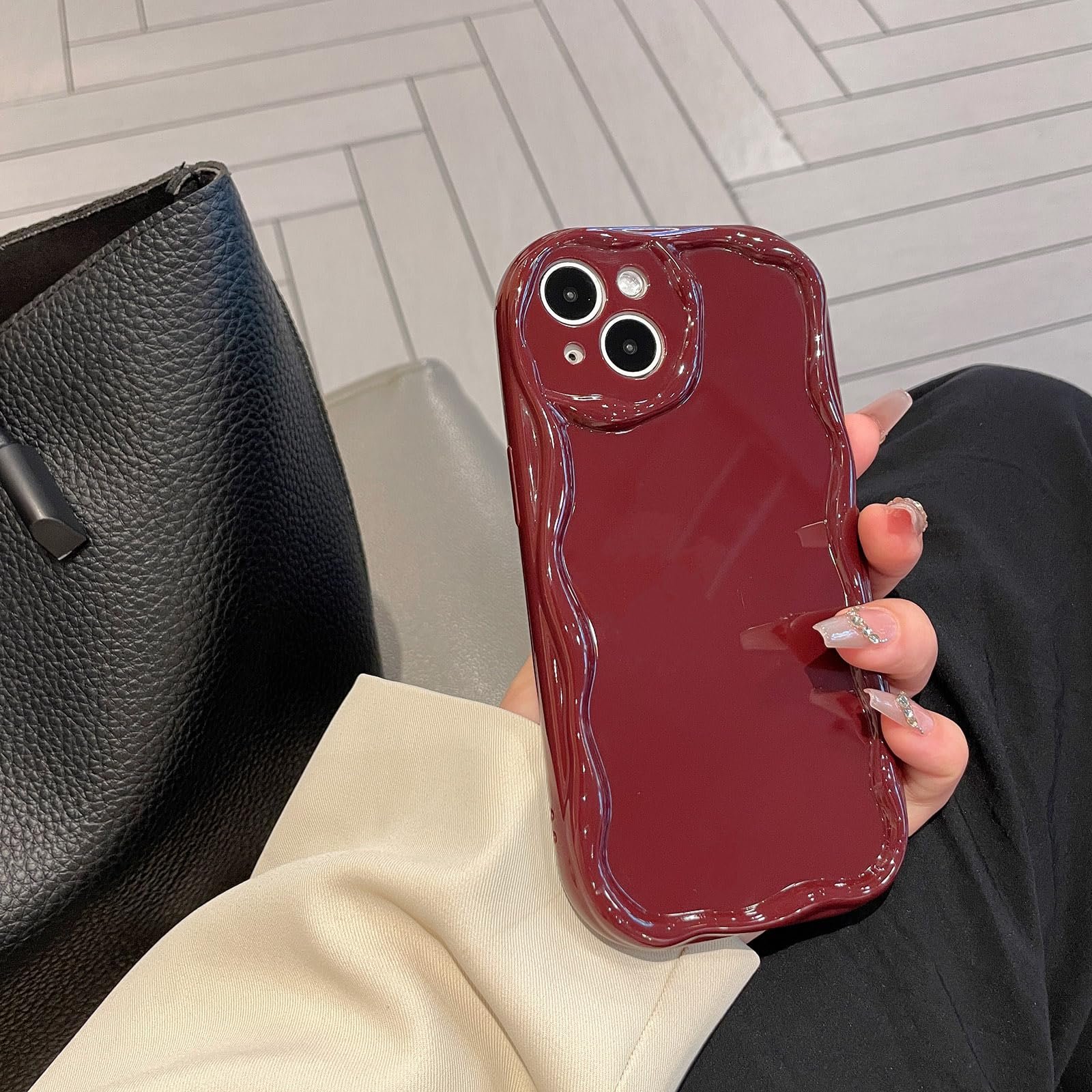 for iPhone 14 Case Simple Curly Wavy Frame Design, Silicone Cute Glossy Aesthetic Wave Thin Slim Fit Soft TPU Protective Phone Case for iPhone 14 Cover Women Girls, Clear - Image 15